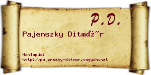 Pajenszky Ditmár névjegykártya